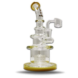 ALPHA GLASS BEAKER 9'' ALPHA RECYCLER W/ BULGE SHOWERHEAD PERC - CHAMPAGNE