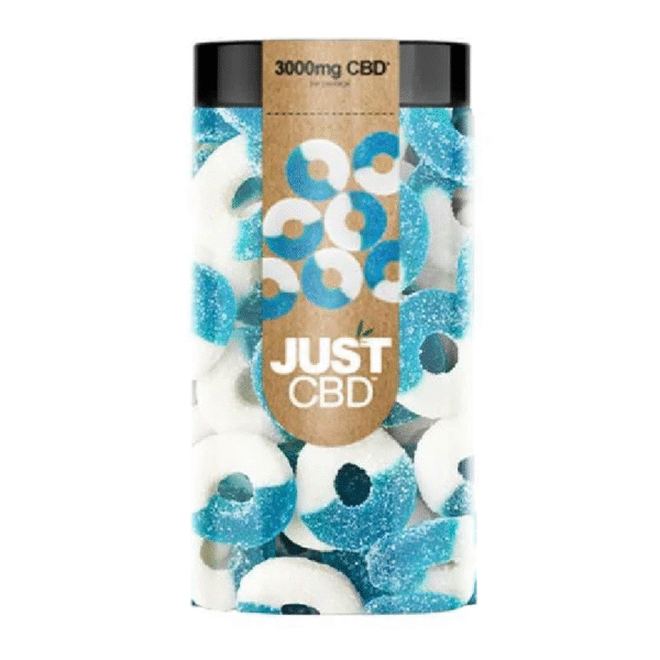 JUST CBD GUMMIES 3000MG - BLUE RASPBERRY RINGS