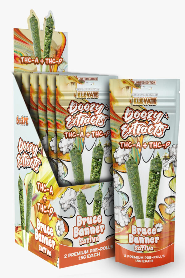 DOOZY EXTRACTS 2CT PRE-ROLLS BOX OF 6 - BRUCE BANNER SATIVA