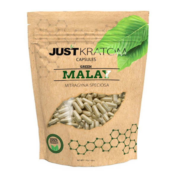 JUST KRATOM CAPSULES 1000CT - MALAY GREEN VEIN