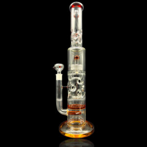 ALPHA GLASS BEAKER 20'' ALPHA HONEY COMB BEAKER WATER PIPE - AMBER