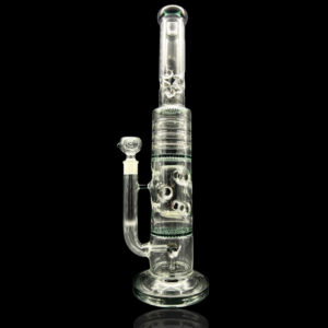 ALPHA GLASS BEAKER 20'' ALPHA HONEY COMB BEAKER WATER PIPE - CLEAR BLACK