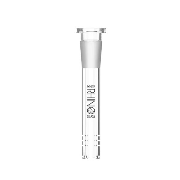 WHITE RHINO GLASS ON GLASS DOWNSTEM - 4''