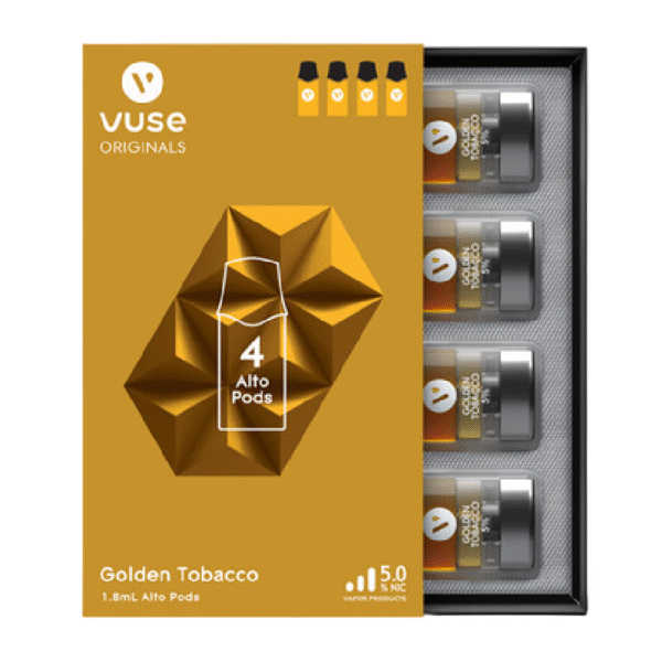VUSE ALTO PODS GOLDEN TOBACCO 1.8ML BOX OF 5 - 5% 4 PACK