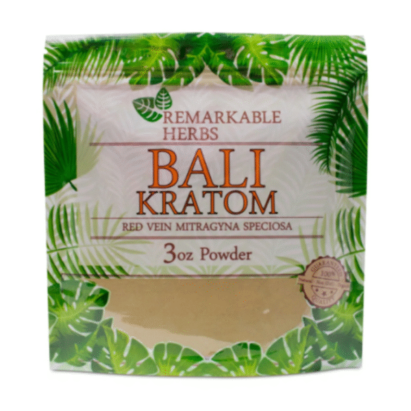 REMARKABLE HERBS KRATOM POWDER 3OZ - BALI RED VEIN