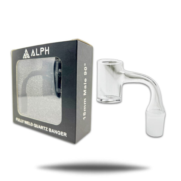 ALPHA GLASS BANGERS 18MM 90D - FULLY WELD QUARTZ BANGER