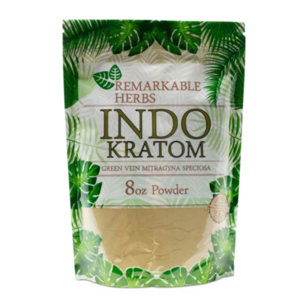 REMARKABLE HERBS KRATOM POWDER 8OZ - INDO GREEN VEIN