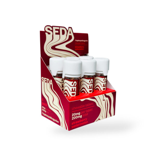 SEDA 7-HYDROXYMITRAGYNINE CHEWABLE TABLET 20MG 10CT BOTTLE - STRAWBERRY WATERMELON BOX OF 6