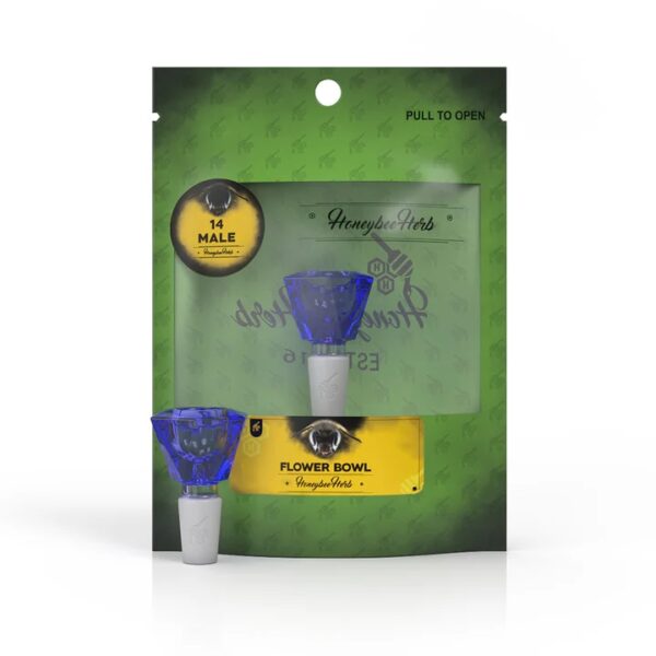 HONEYBEE HERB GLASS BOWLS - FB-4 BLUE/BLUE