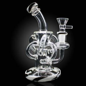 ALPHA GLASS BEAKER 6'' ALPHA MINI SPIRAL DAB RIG WATER PIPE - BLACK