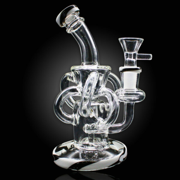 ALPHA GLASS BEAKER 6'' ALPHA MINI SPIRAL DAB RIG WATER PIPE - BLACK