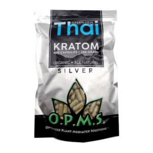 O.P.M.S. SILVER KRATOM CAPSULES 480CT / 288G / 10.16OZ - THAI GREEN VEIN
