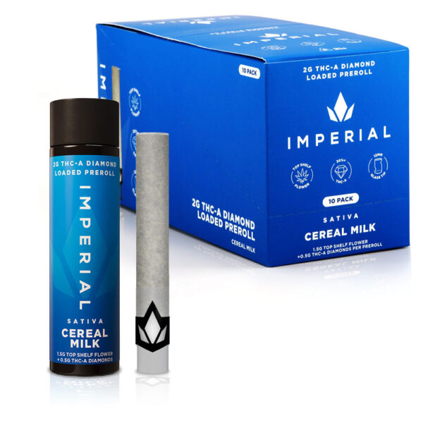 IMPERIAL 2G THC-A LOADED PREROLLS BOX OF 10 - CEREAL MILK SATIVA