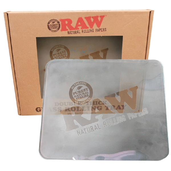 RAW DOUBLE THICK GLASS ROLLING TRAY - LARGE ICE