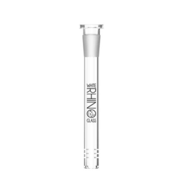 WHITE RHINO GLASS ON GLASS DOWNSTEM - 5.5''
