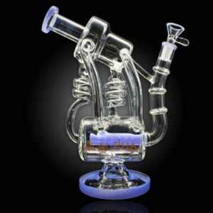ALPHA GLASS BEAKER 10'' ALPHA ECOSCOPE PERC WATER PIPE - SLIME BLUE