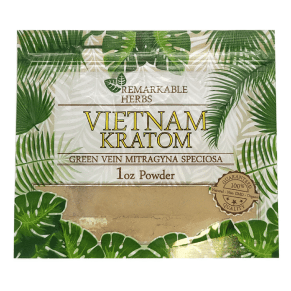 REMARKABLE HERBS KRATOM POWDER 1OZ - VIETNAM GREEN VEIN