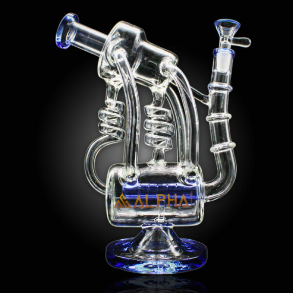 ALPHA GLASS BEAKER 10'' ALPHA ECOSCOPE RIG PERC WATER PIPE - DARK BLUE