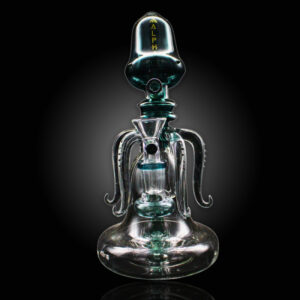 ALPHA GLASS BEAKER 9'' ALPHA SIX LEG OCTOPUS RIG WATER PIPE - PARROT GREEN