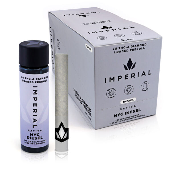 IMPERIAL 2G THC-A LOADED PREROLLS BOX OF 10 - NYC DIESEL SATIVA