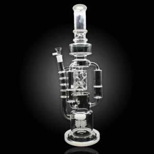 ALPHA GLASS BEAKER 20'' ALPHA TRIPLE HONEY COMB ARM DRILL PERC WATER PIPE - WHITE