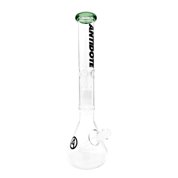 ANTIDOTE GLASS 16'' BEAKER W/ 8-ARM PERC - GREEN