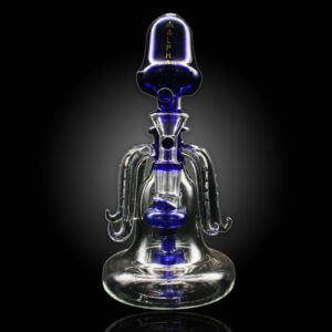 ALPHA GLASS BEAKER 9'' ALPHA SIX LEG OCTOPUS RIG WATER PIPE - BLUE
