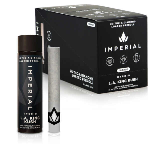 IMPERIAL 2G THC-A LOADED PREROLLS BOX OF 10 - L.A. KING KUSH HYBRID