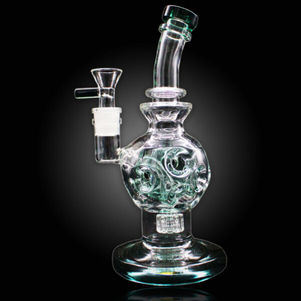ALPHA GLASS BEAKER 8'' ALPHA BALL EGG KLEIN RECYCLER WATER PIPE - PARROT GREEN