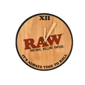 RAW ROLLING PAPERS CLOCK - WOOD