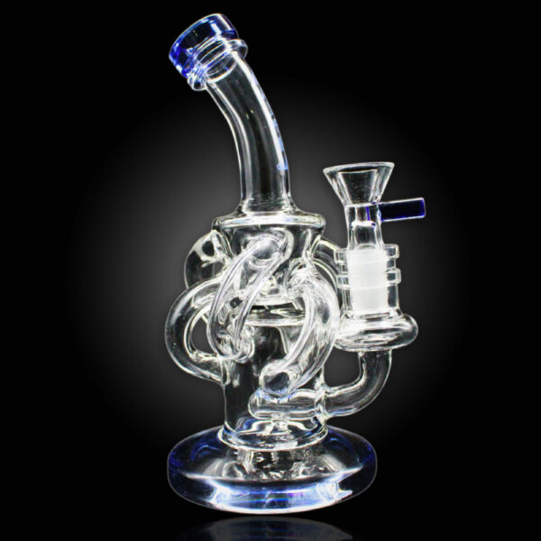 ALPHA GLASS BEAKER 7'' ALPHA SPIRAL DAB RIG WATER PIPE - DARK BLUE