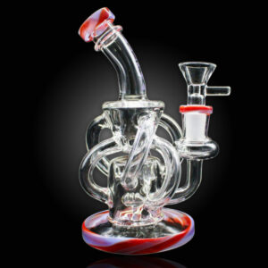 ALPHA GLASS BEAKER 6'' ALPHA MINI SPIRAL DAB RIG WATER PIPE - RED