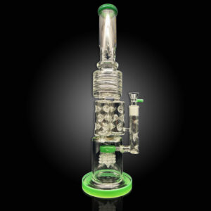 ALPHA GLASS BEAKER 19.5'' ALPHA TOWER POWER WATER PIPE - GREEN CYAN
