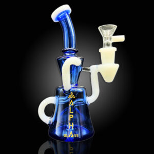 ALPHA GLASS BEAKER 7'' ALPHA SHOWER HEAD DUO RECYCLER WATER PIPE - BLUE