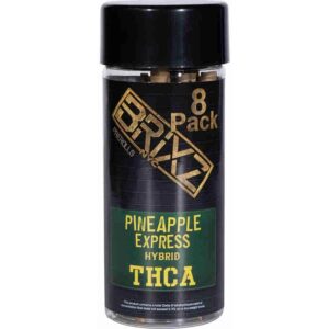 BRIXZ NYC THC-A PRE-ROLLS 8CT JAR BOX OF 8 - PINEAPPLE EXPRESS HYBRID