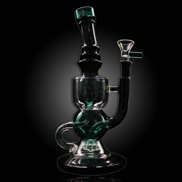ALPHA GLASS BEAKER 9.5'' ALPHA SHOWERHEAD INCYCLER BALL RIG - PERSIAN GREEN