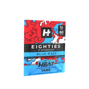 STRAIGHT HEAT EIGHTIES 7-HYDROXY TABLETS 80MG 1CT - BLUE RAZZ BOX OF 25