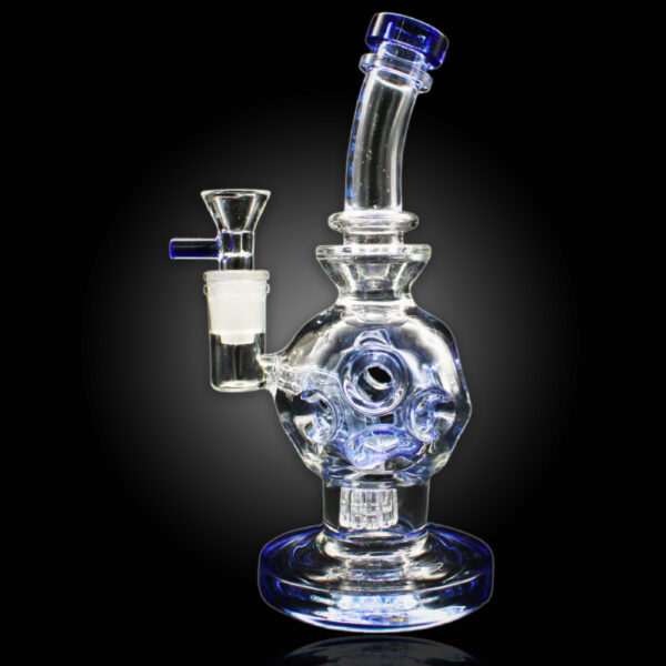 ALPHA GLASS BEAKER 8'' ALPHA BALL EGG KLEIN RECYCLER WATER PIPE - DARK BLUE