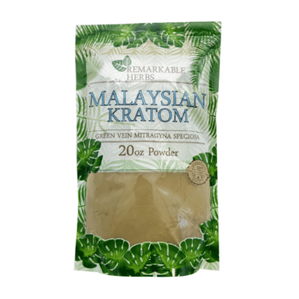 REMARKABLE HERBS KRATOM POWDER 20OZ - MALAYSIAN GREEN VEIN