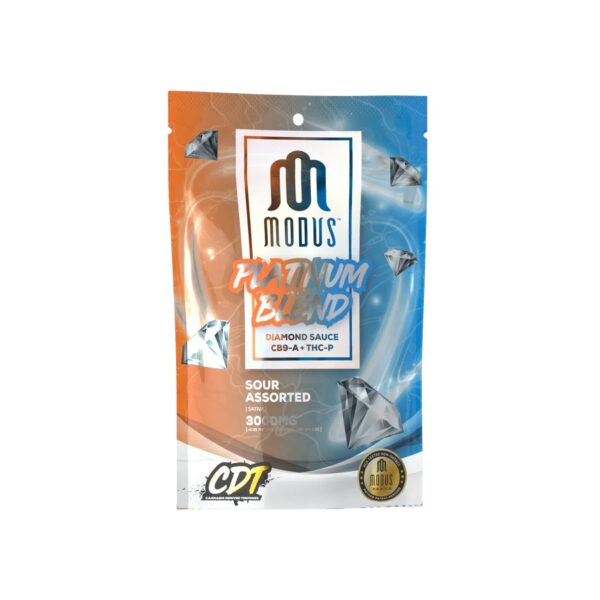 MODUS PLATINUM BLEND DIAMOND SAUCE CB9-A + THC-P 3000MG GUMMIES BOX OF 5 - SOUR ASSORTED SATIVA