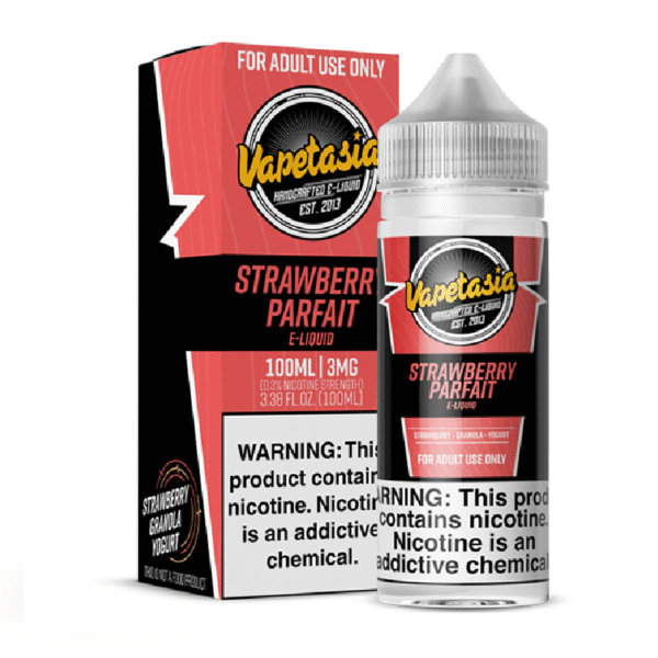 VAPETASIA 100ML 3MG - STRAWBERRY PARFAIT