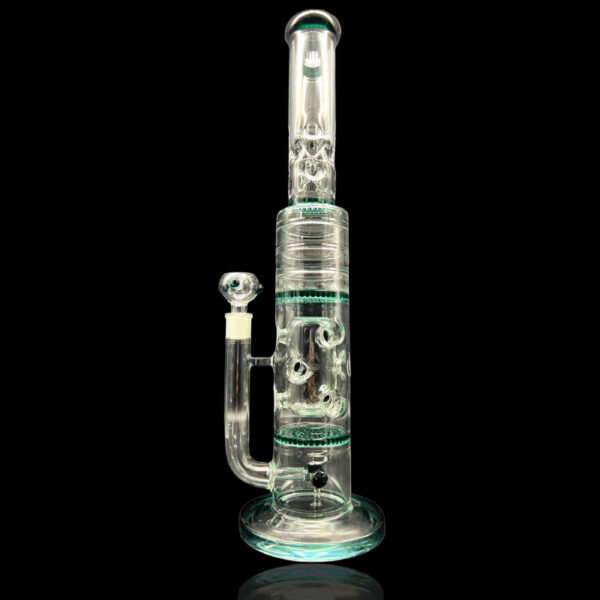 ALPHA GLASS BEAKER 20'' ALPHA HONEY COMB BEAKER WATER PIPE - PEACOCK GREEN