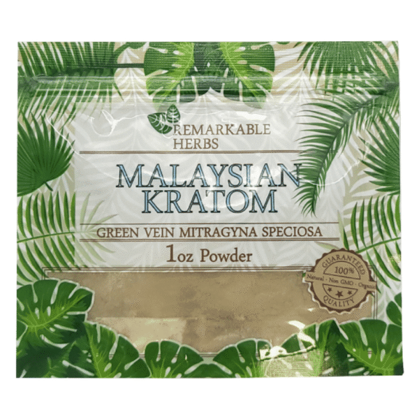REMARKABLE HERBS KRATOM POWDER 1OZ - MALAYSIAN GREEN VEIN