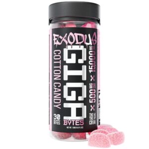 EXODUS GIGA BYTES THC-A THC-P CB9A 15000MG GUMMIES BOX OF 6 - COTTON CANDY