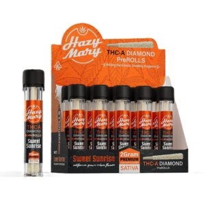 HAZY MARY THCA DIAMOND 2GM PRE-ROLLS BOX OF 10 - SWEET SUNRISE SATIVA