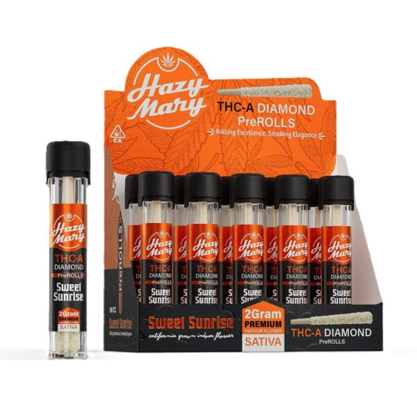 HAZY MARY THCA DIAMOND 2GM PRE-ROLLS BOX OF 10 - SWEET SUNRISE SATIVA