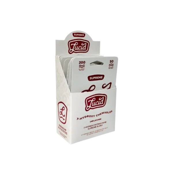 LUCID 7-HYDROXY CHEWABLES 7-HYDROXYMITRAGYNINE SUPREME BLEND TABLETS 50MG 4CT -  UNFLAVORED BOX OF 10