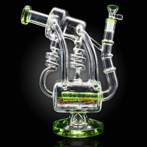 ALPHA GLASS BEAKER 10'' ALPHA ECOSCOPE PERC WATER PIPE - FOREST GREEN