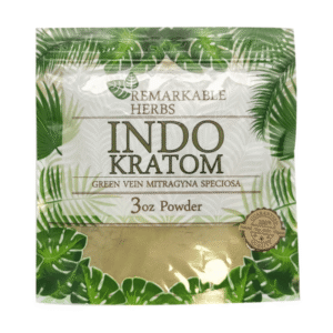 REMARKABLE HERBS KRATOM POWDER 3OZ - INDO GREEN VEIN
