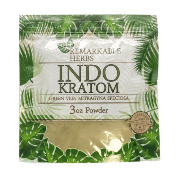 REMARKABLE HERBS KRATOM POWDER 3OZ - INDO GREEN VEIN